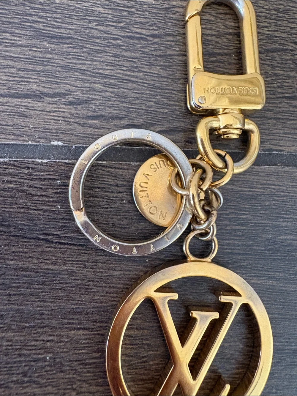 Louis Vuitton Gold and Silver LV Circle Key Holder